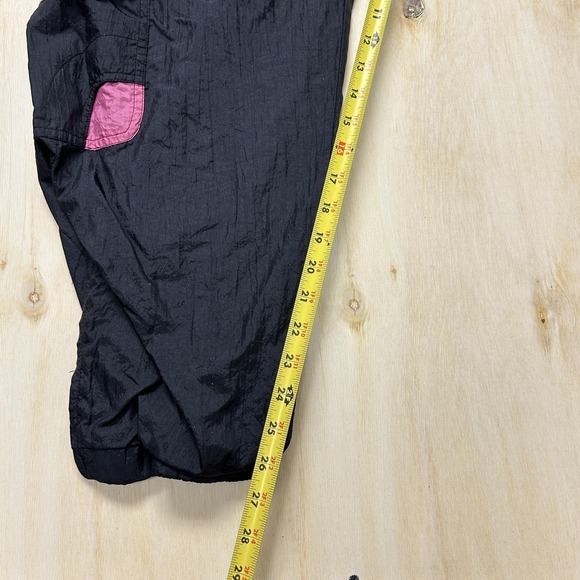 Vintage 90s Sergio Valente Track Pants Mens Large Black Nylon Colorblock Cargo - Picture 7 of 12
